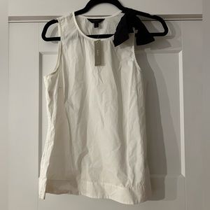 JCrew White with Black Bow Tank, NWT, 2